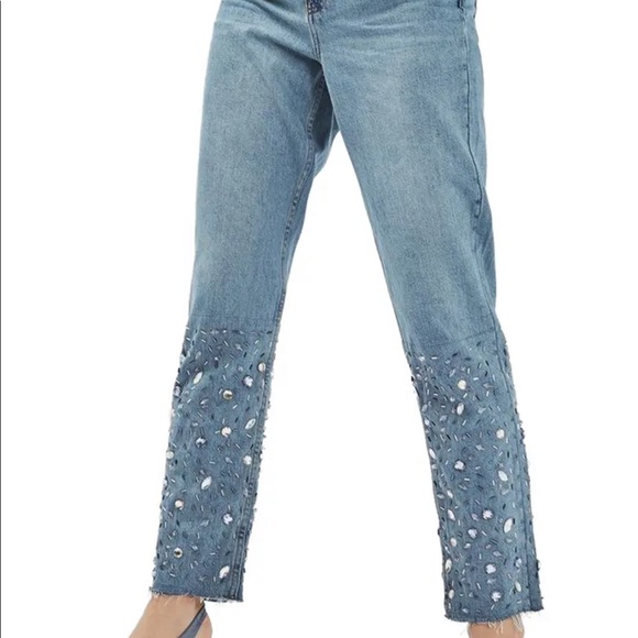Topshop Denim - Topshop  bejeweled mom jeans